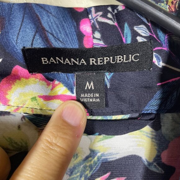 Banana Republic Zebra Floral Print Robe Womens Sz M Loungewear Intimates! - Picture 3 of 4